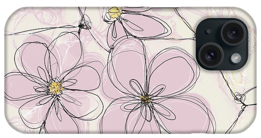 Pink Abstract Flowers iPhone Case featuring the digital art Abstract Flowers in Pink - Horizontal by Patricia Awapara