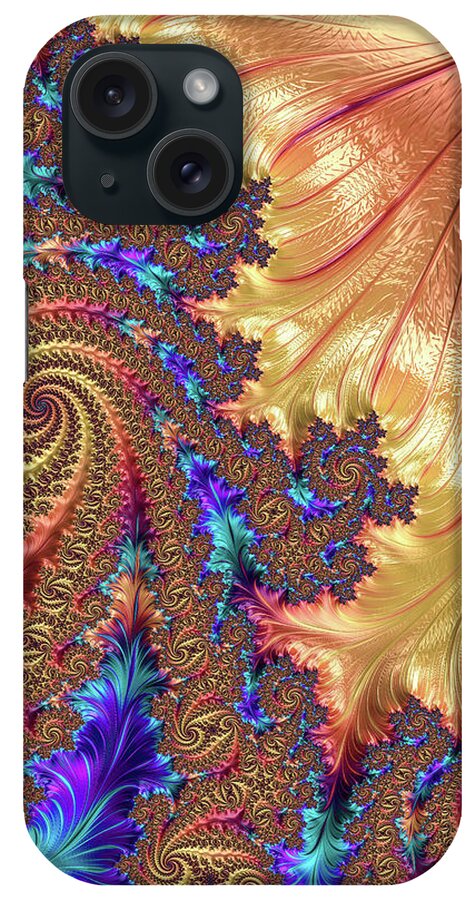 Fractal iPhone Case featuring the digital art Abstract Fractal Art Spirals and Patterns by Matthias Hauser