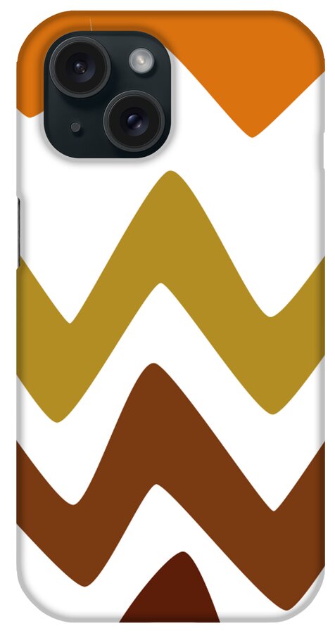 Abstract iPhone Case featuring the drawing Abstract Retro shapes Set, Hand Painted Tribal Shapes, Retro Classic Colors, No 01 by Mounir Khalfouf