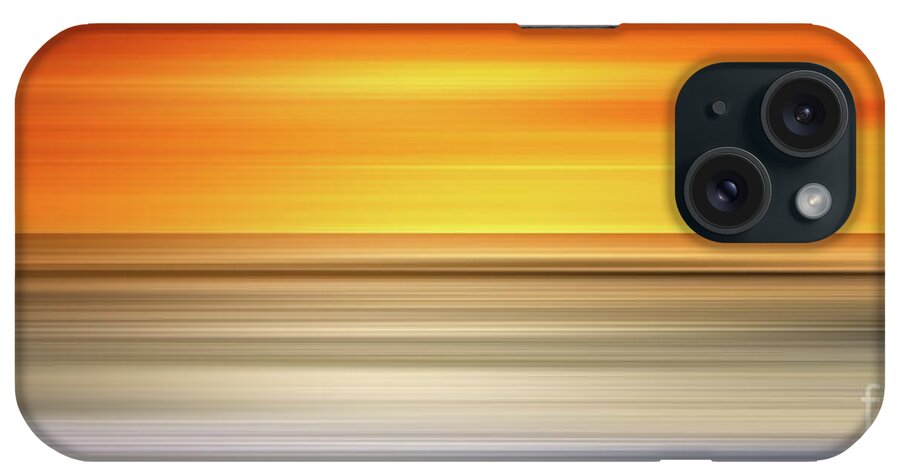 Abstract Pano iPhone Case featuring the digital art Abstract sunset colors over a seascape by Stefano Senise