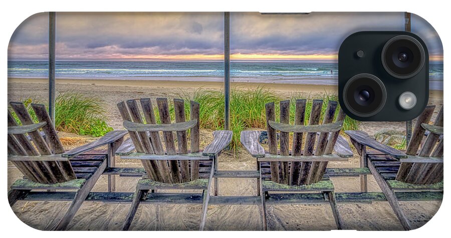 Ogunquit Beach iPhone Case featuring the photograph Adirondack Chairs with a View by Penny Polakoff
