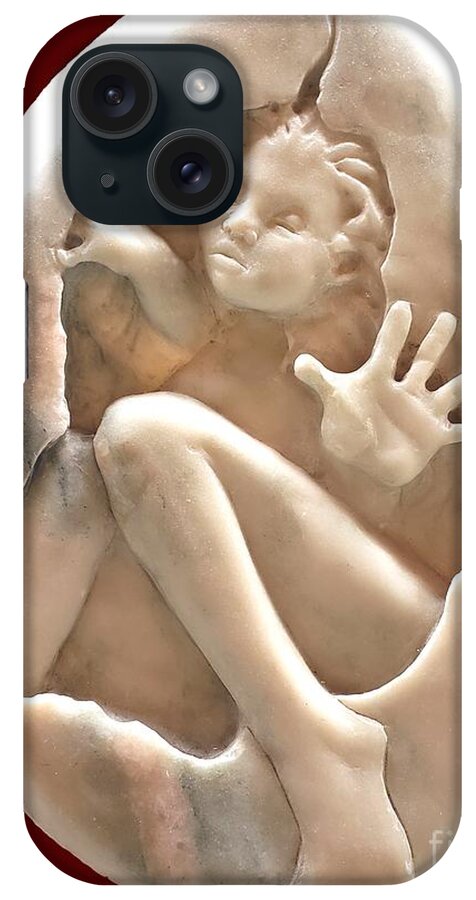 Teenage Years iPhone Case featuring the sculpture Adolescence by Merana Cadorette