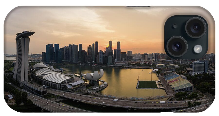 Asia iPhone Case featuring the photograph Aerial view of traffic on an highw by Didier Marti