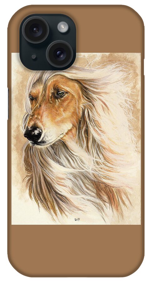 Hound iPhone Case featuring the mixed media Afghan Hound in Watercolor by Barbara Keith