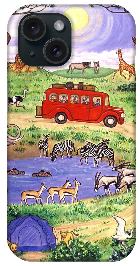 Landscape iPhone Case featuring the painting African Safari Two by Linda Mears
