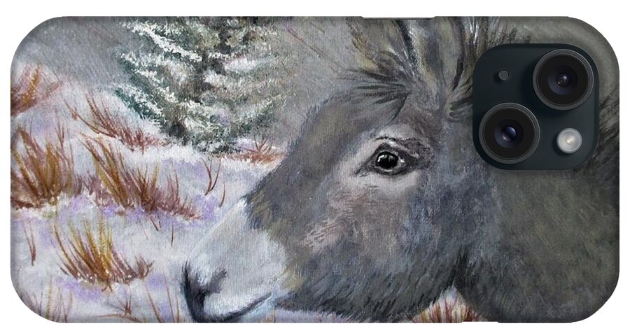 Donkey Against The Wind iPhone Case featuring the painting Donkey Against The Wind by Lynn Raizel Lane
