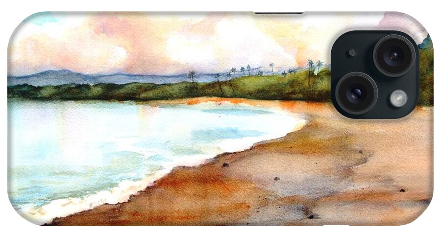 Beach iPhone Case featuring the painting Aganoa Beach Savai'i by Carlin Blahnik CarlinArtWatercolor
