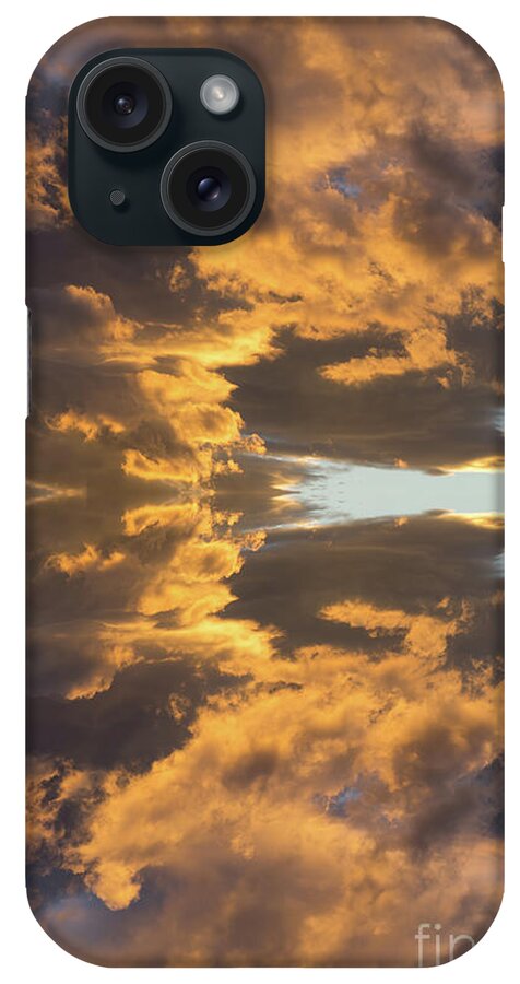 Celestial iPhone Case featuring the digital art Air and golden light, a journey through time by Adriana Mueller