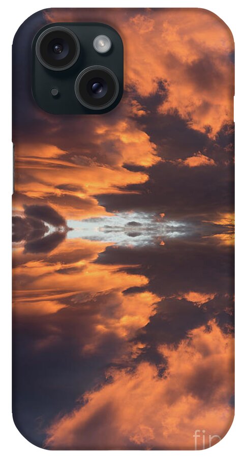 Sky iPhone Case featuring the digital art Air and orange light, a journey through time by Adriana Mueller