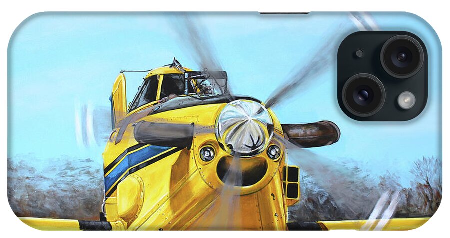 Air Tractor iPhone Case featuring the painting Air Tractor 802 Front by Karl Wagner