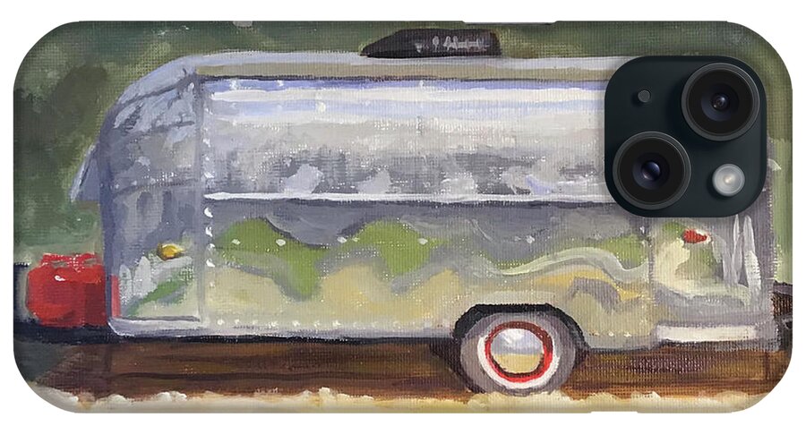 Airstream iPhone Case featuring the painting Airstream by Anne Marie Brown