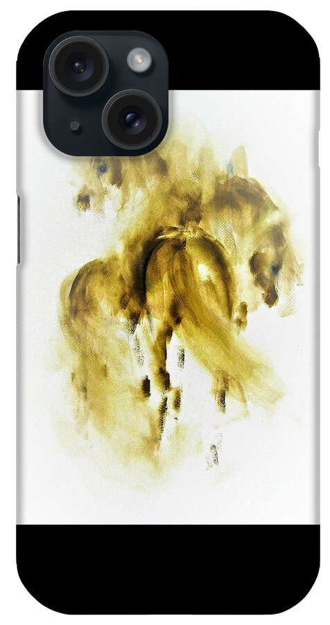 Horse Painting iPhone Case featuring the painting Ajmal and Ahmad by Janette Lockett