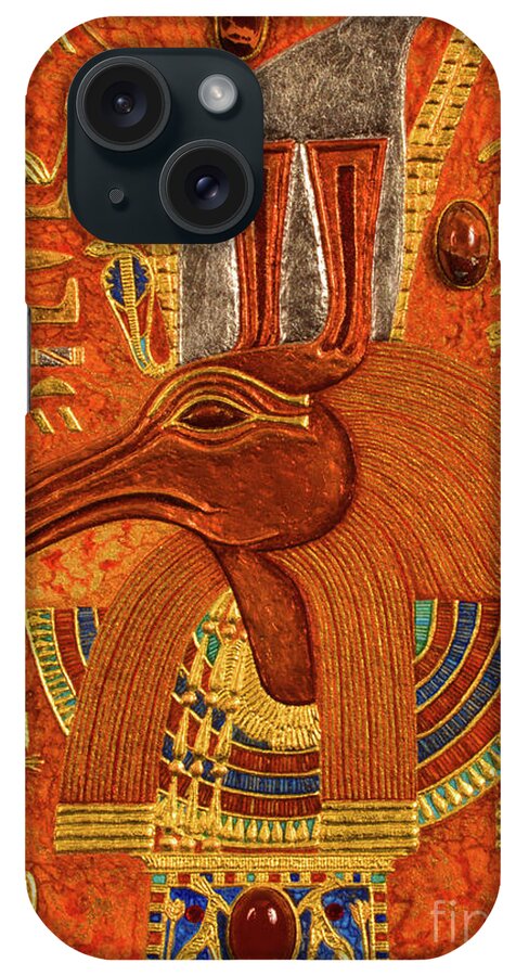 Ancient iPhone Case featuring the mixed media Akem-Shield of Sutekh Who is Great of Strength by Ptahmassu Nofra-Uaa