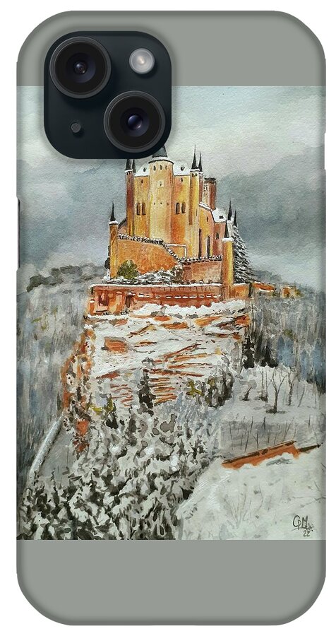 Palace iPhone Case featuring the painting Alcazar of Segovia. Spain by Carolina Prieto Moreno