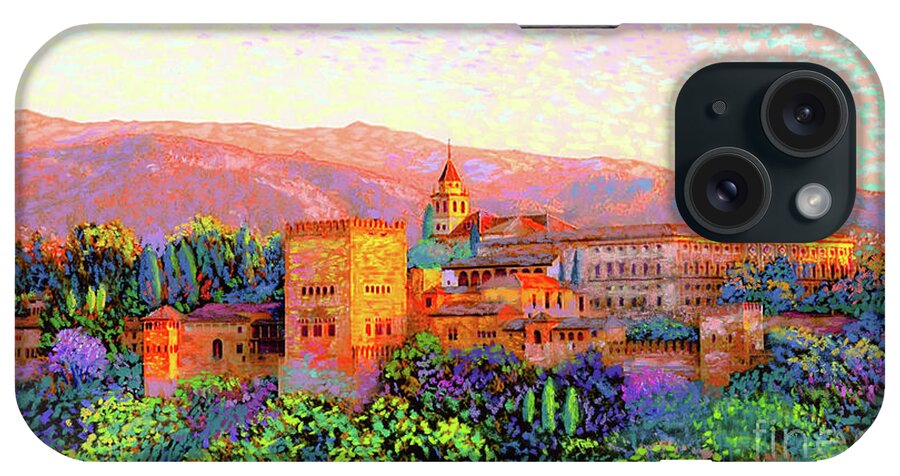Spain iPhone Case featuring the painting Alhambra, Granada, Spain by Jane Small