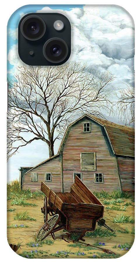 Farmhouses iPhone Case featuring the painting All Things Made New by Jim Olheiser