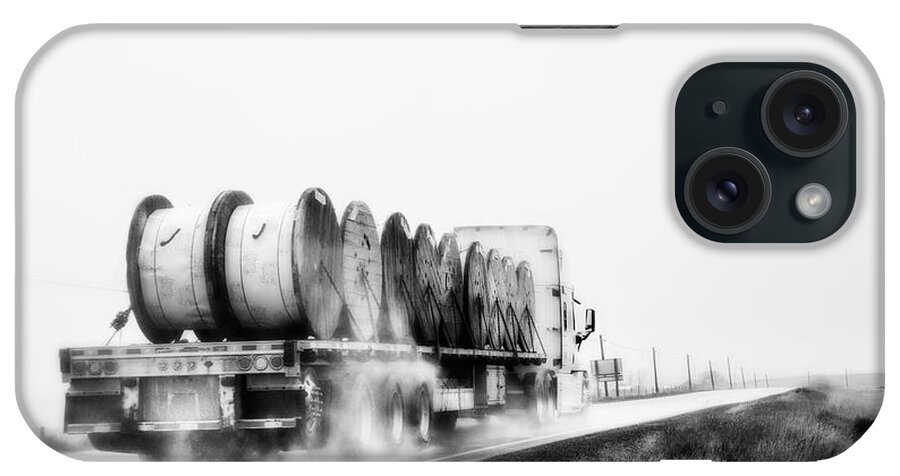 Theresa Tahara iPhone Case featuring the photograph All Weather Trucker Bw by Theresa Tahara