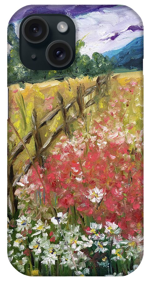 Landscape iPhone Case featuring the painting French Countryside by Roxy Rich