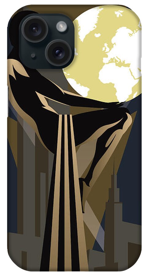 Alone iPhone Case featuring the digital art Heroes Art Deco by Ink Well