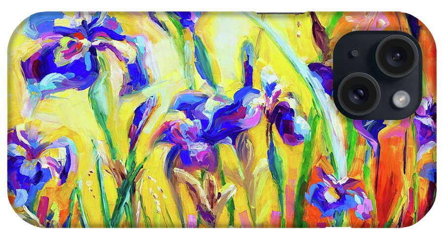 Irises iPhone Case featuring the painting Alpha and Omega by Talya Johnson