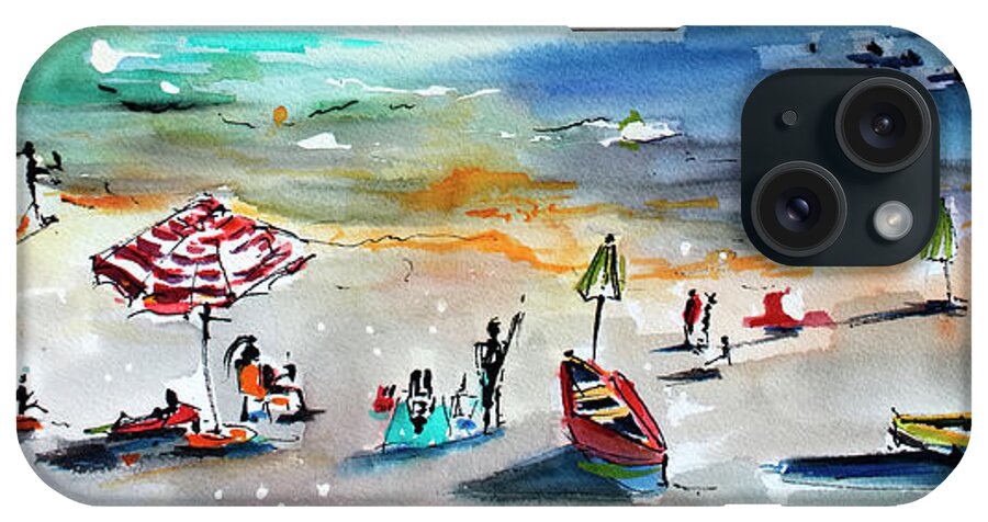 Amalfi iPhone Case featuring the painting Amalfi Coast Hidden Beach Panorama 1 by Ginette Callaway