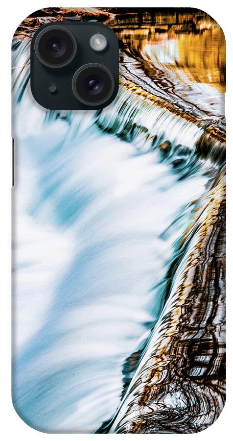 Spring iPhone Case featuring the painting Amber Glow - Blue and Amber Artwork by Lourry Legarde