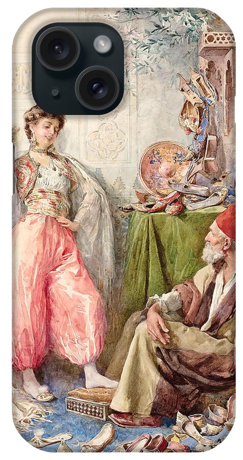Amedeo Simonetti (italian iPhone Case featuring the painting AMEDEO SIMONETTI The harem's cobbler by Artistic Rifki