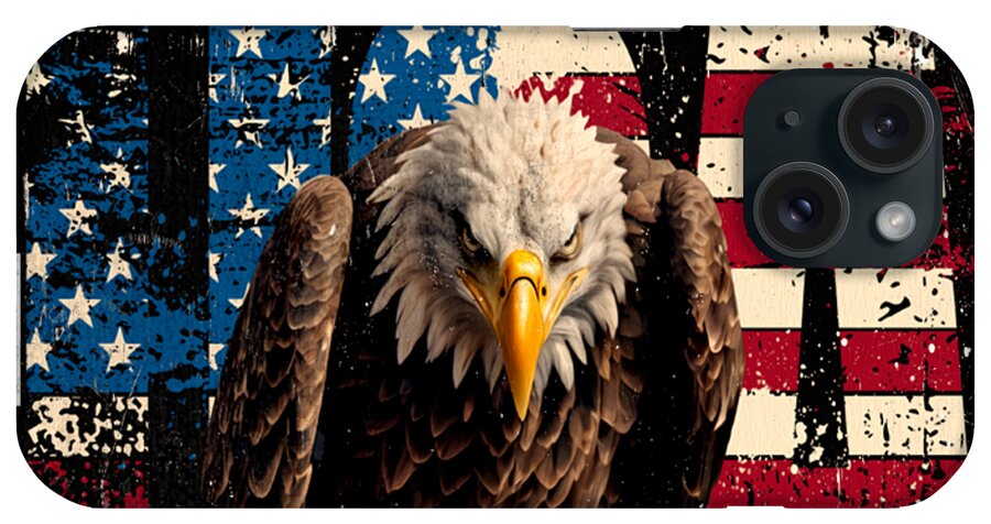 America Eagle iPhone Case featuring the digital art America Eagle by DSE Graphics