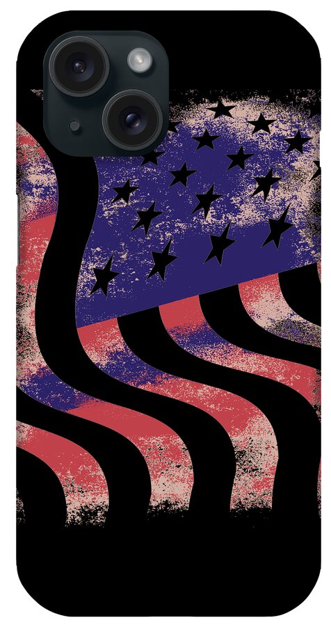 Funny iPhone Case featuring the digital art American Flag by Flippin Sweet Gear