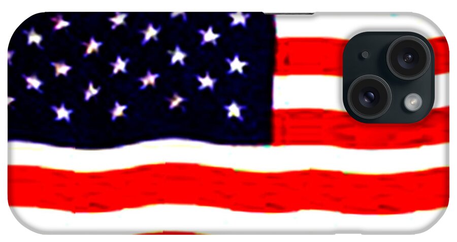 Flag iPhone Case featuring the digital art American Flag by Karen Zuk Rosenblatt