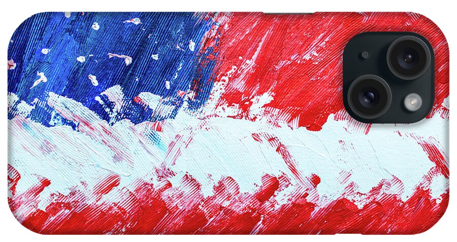 Paint iPhone Case featuring the photograph American Flag Painting by Amelia Pearn