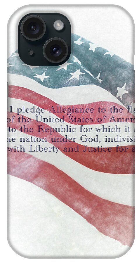 Pledge iPhone Case featuring the photograph American Flag Textured 2 #pledgeofallegiance by Andrea Anderegg