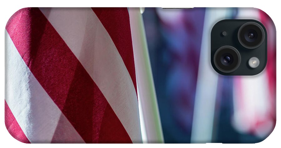 Flag iPhone Case featuring the photograph American Flags 3 by Amelia Pearn