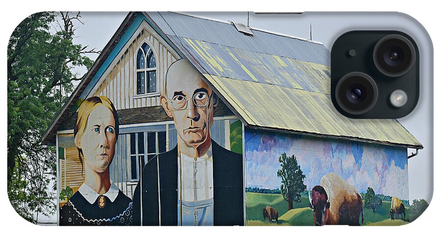 American Gothic iPhone Case featuring the photograph American Gothic Barn by Linda Brittain