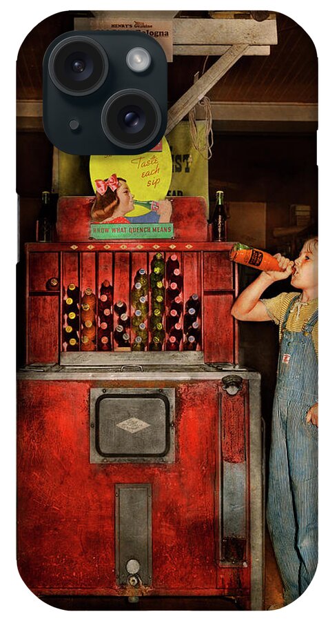 General Store iPhone Case featuring the photograph Americana - Soda - Sip it slowly 1939 by Mike Savad