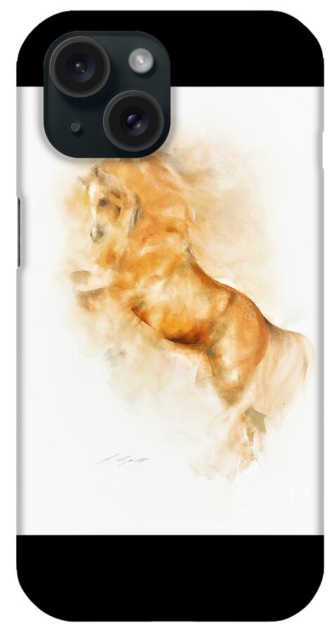 Equestrian Painting iPhone Case featuring the painting Amin by Janette Lockett