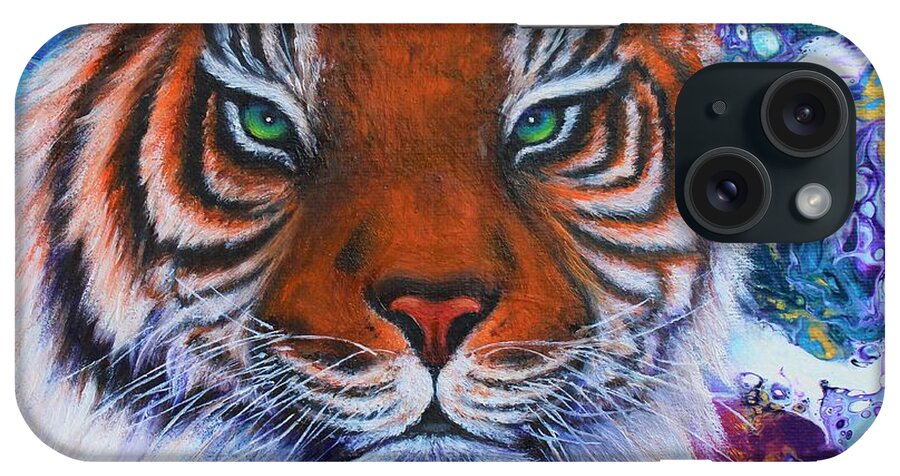 Tiger Wall Art Home Décor Oil Painting Abstract Painting Amur Tiger Animals Wild Animals Gift Idea Gift For Him Art Oil Painting On Canvas Home Decoration iPhone Case featuring the painting Amur Tiger by Tanya Harr