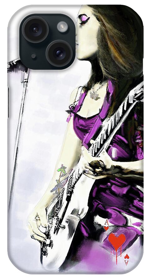 Amy Winehouse Images iPhone Case featuring the painting Amy Winehouse For A Moment by Iconic Images Art Gallery David Pucciarelli