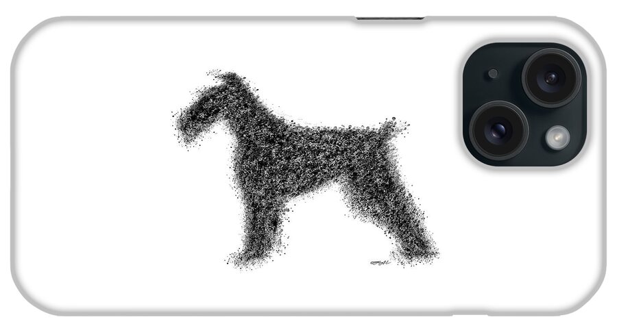 3x2 iPhone Case featuring the mixed media An Irish Terrier Painting in Black and White Splatter 3x2 ratio by OLena Art by Lena Owens - Vibrant DESIGN