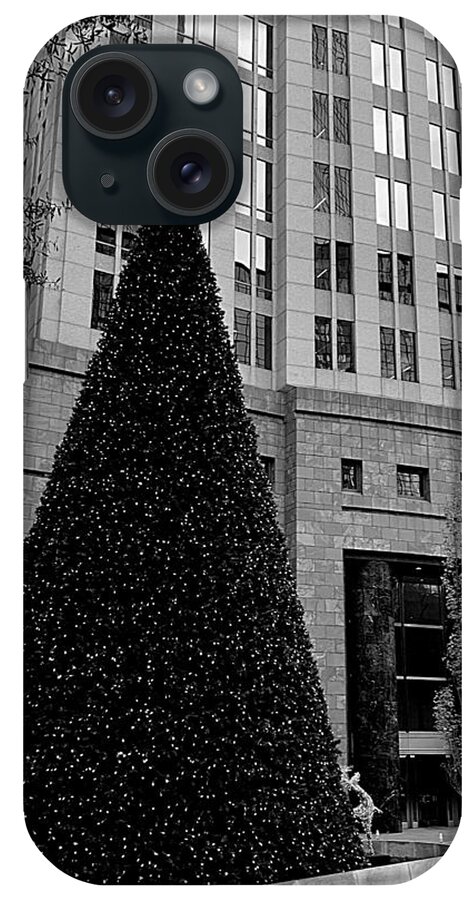 Charlotte iPhone Case featuring the photograph An Uptown Christmas BW by Lee Darnell