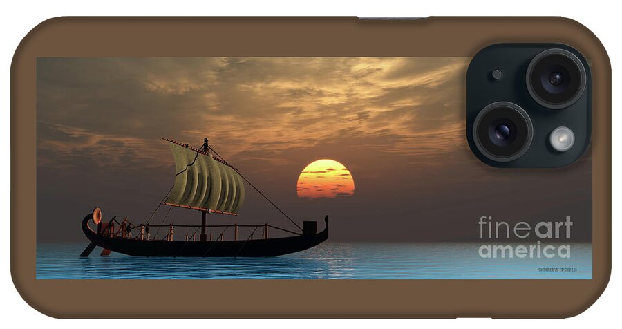Ship iPhone Case featuring the digital art Ancient Egyptian Ship by Corey Ford
