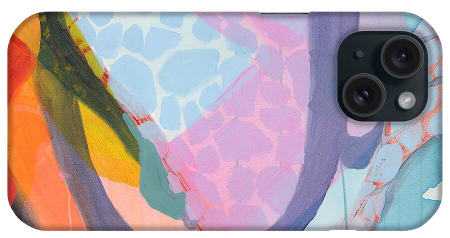 Abstract iPhone Case featuring the painting Andamos by Claire Desjardins