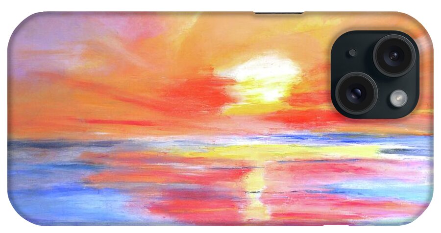 Sunset iPhone Case featuring the painting Anegada Sunset by Carlin Blahnik CarlinArtWatercolor