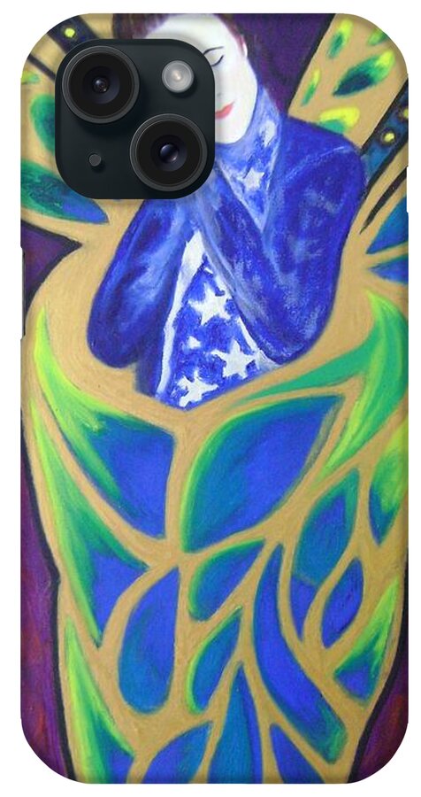Angel Of Dreams iPhone Case featuring the painting Angel of Dreams by Therese Legere