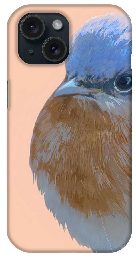 Nature iPhone Case featuring the mixed media Angry Bluebird by Judy Cuddehe