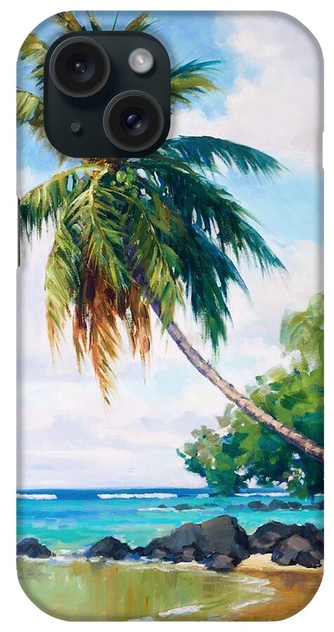 Palm iPhone Case featuring the painting Kauai Anini Palm3 by Jenifer Prince