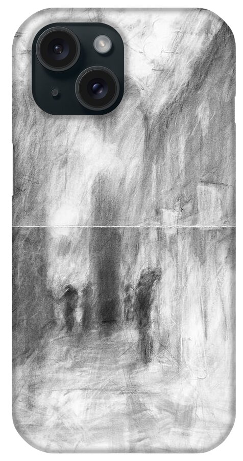 Drawing iPhone Case featuring the drawing Nickels Archade Ann Arbor Diptych by Lisa Tennant