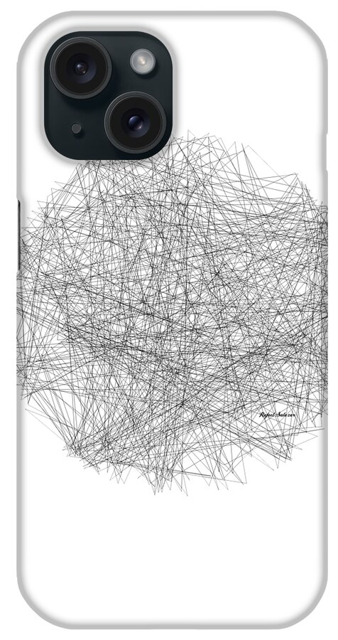 Abstract; Modern; Contemporary; Set Design; Gallery Wall; Art For Interior Designers; Book Cover; Wall Art; Album Cover; Cutting Edge; Interior Art; Interior Design; Black; White; Anxiety iPhone Case featuring the drawing Anxiety by Rafael Salazar