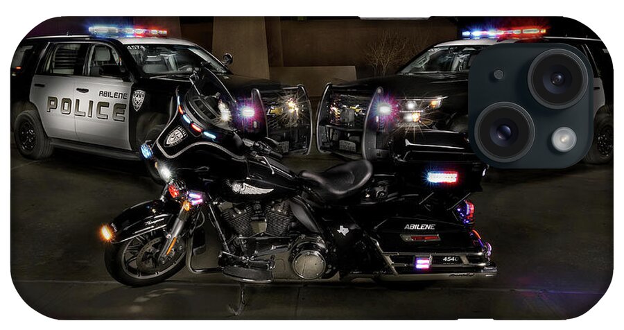 Motorcycle iPhone Case featuring the photograph APD Vehicles by Steve Templeton