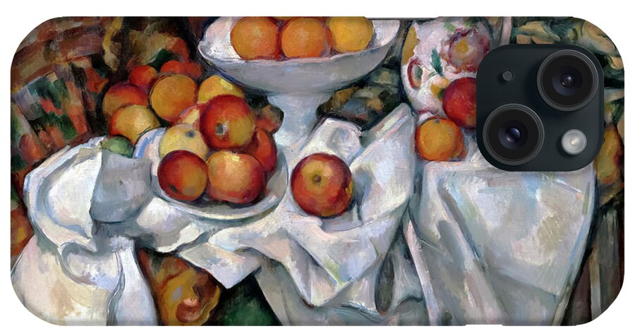Paul Cezanne iPhone Case featuring the painting Apples and Oranges by Paul Cezanne by Mango Art